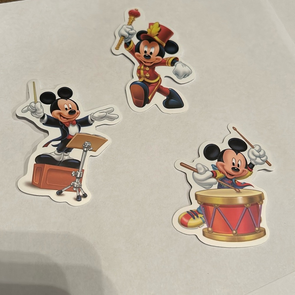 Three Disney Mickey Stickers for Laptops or Water Bottles (Waterproof)